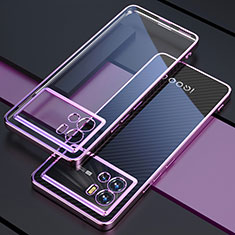 Ultra-thin Transparent TPU Soft Case Cover H02 for Vivo iQOO 9 5G Purple