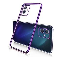 Ultra-thin Transparent TPU Soft Case Cover H02 for Vivo T1 5G India Purple
