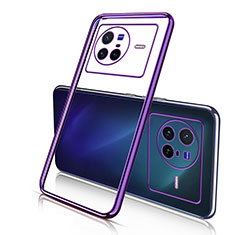 Ultra-thin Transparent TPU Soft Case Cover H02 for Vivo X80 5G Purple