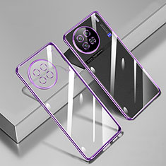 Ultra-thin Transparent TPU Soft Case Cover H02 for Vivo X90 Pro 5G Purple