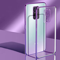 Ultra-thin Transparent TPU Soft Case Cover H02 for Xiaomi Redmi 10X 4G Purple