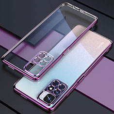 Ultra-thin Transparent TPU Soft Case Cover H02 for Xiaomi Redmi Note 11 4G (2021) Purple
