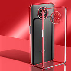 Ultra-thin Transparent TPU Soft Case Cover H02 for Xiaomi Redmi Note 9T 5G Red