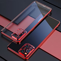 Ultra-thin Transparent TPU Soft Case Cover H03 for Oppo Find X3 5G Red