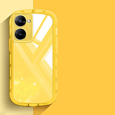 Ultra-thin Transparent TPU Soft Case Cover H03 for Realme V30t 5G Yellow