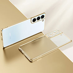 Ultra-thin Transparent TPU Soft Case Cover H03 for Samsung Galaxy S21 FE 5G Gold