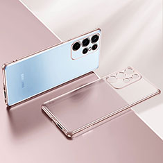 Ultra-thin Transparent TPU Soft Case Cover H03 for Samsung Galaxy S21 Ultra 5G Rose Gold