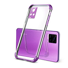 Ultra-thin Transparent TPU Soft Case Cover H03 for Vivo V20 Pro 5G Purple