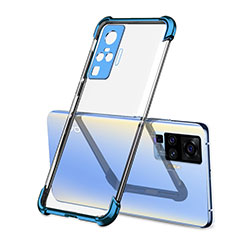 Ultra-thin Transparent TPU Soft Case Cover H03 for Vivo X51 5G Blue