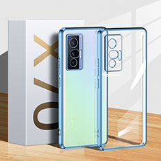 Ultra-thin Transparent TPU Soft Case Cover H03 for Vivo X70 5G Blue