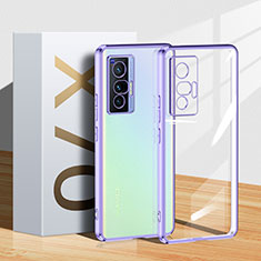 Ultra-thin Transparent TPU Soft Case Cover H03 for Vivo X70 5G Purple