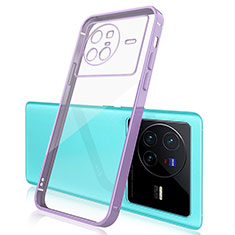 Ultra-thin Transparent TPU Soft Case Cover H03 for Vivo X80 5G Purple