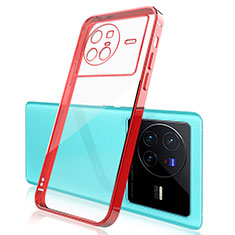 Ultra-thin Transparent TPU Soft Case Cover H03 for Vivo X80 5G Red