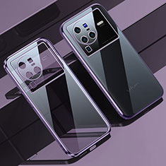 Ultra-thin Transparent TPU Soft Case Cover H03 for Vivo X80 Pro 5G Purple