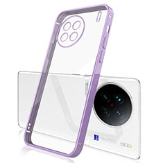 Ultra-thin Transparent TPU Soft Case Cover H03 for Vivo X90 5G Purple