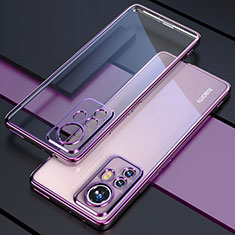 Ultra-thin Transparent TPU Soft Case Cover H03 for Xiaomi Mi 12 Pro 5G Purple