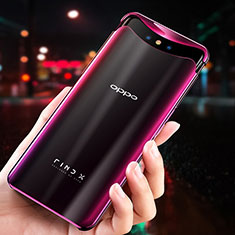 Ultra-thin Transparent TPU Soft Case Cover H04 for Oppo Find X Red