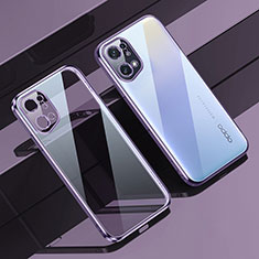 Ultra-thin Transparent TPU Soft Case Cover H04 for Oppo Find X5 5G Purple