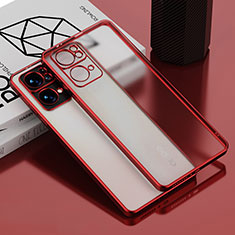 Ultra-thin Transparent TPU Soft Case Cover H04 for Oppo Reno7 Pro 5G Red