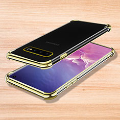 Ultra-thin Transparent TPU Soft Case Cover H04 for Samsung Galaxy S10 Gold