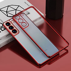 Ultra-thin Transparent TPU Soft Case Cover H04 for Samsung Galaxy S21 Plus 5G Red