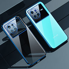 Ultra-thin Transparent TPU Soft Case Cover H04 for Vivo X80 5G Blue