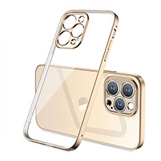 Ultra-thin Transparent TPU Soft Case Cover H05 for Apple iPhone 13 Pro Gold
