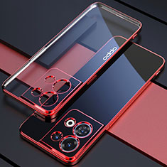 Ultra-thin Transparent TPU Soft Case Cover H05 for Oppo Reno8 Pro 5G Red