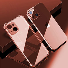 Ultra-thin Transparent TPU Soft Case Cover H06 for Apple iPhone 13 Mini Rose Gold