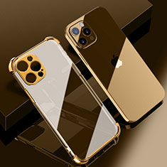 Ultra-thin Transparent TPU Soft Case Cover H06 for Apple iPhone 13 Pro Gold