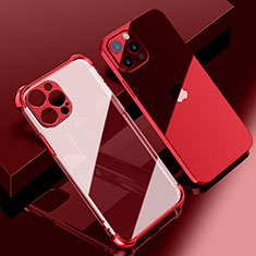 Ultra-thin Transparent TPU Soft Case Cover H06 for Apple iPhone 13 Pro Max Red