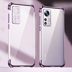 Ultra-thin Transparent TPU Soft Case Cover H06 for Xiaomi Mi 12S 5G Purple