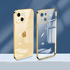 Ultra-thin Transparent TPU Soft Case Cover H08 for Apple iPhone 13 Gold