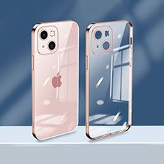 Ultra-thin Transparent TPU Soft Case Cover H08 for Apple iPhone 13 Rose Gold