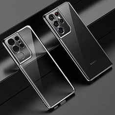 Ultra-thin Transparent TPU Soft Case Cover H08 for Samsung Galaxy S21 Ultra 5G Black