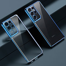 Ultra-thin Transparent TPU Soft Case Cover H08 for Samsung Galaxy S21 Ultra 5G Blue