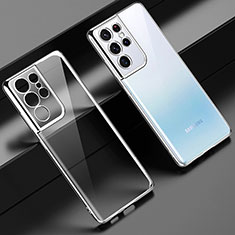 Ultra-thin Transparent TPU Soft Case Cover H08 for Samsung Galaxy S22 Ultra 5G Silver
