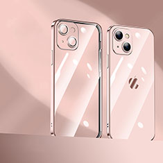 Ultra-thin Transparent TPU Soft Case Cover H10 for Apple iPhone 13 Mini Rose Gold