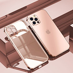 Ultra-thin Transparent TPU Soft Case Cover H11 for Apple iPhone 13 Pro Max Rose Gold