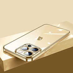 Ultra-thin Transparent TPU Soft Case Cover H12 for Apple iPhone 13 Pro Gold