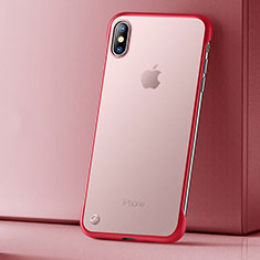 Ultra-thin Transparent TPU Soft Case Cover HT01 for Apple iPhone Xs Max Red