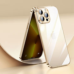 Ultra-thin Transparent TPU Soft Case Cover LD2 for Apple iPhone 13 Pro Max Gold