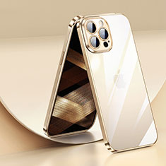 Ultra-thin Transparent TPU Soft Case Cover LD2 for Apple iPhone 14 Pro Gold