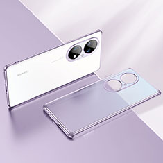 Ultra-thin Transparent TPU Soft Case Cover LD2 for Huawei P50 Pro Purple
