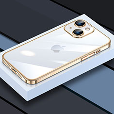 Ultra-thin Transparent TPU Soft Case Cover LD4 for Apple iPhone 13 Gold