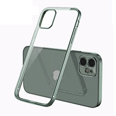 Ultra-thin Transparent TPU Soft Case Cover N01 for Apple iPhone 12 Midnight Green