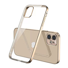 Ultra-thin Transparent TPU Soft Case Cover N01 for Apple iPhone 12 Mini Gold