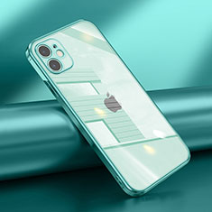 Ultra-thin Transparent TPU Soft Case Cover N02 for Apple iPhone 12 Cyan