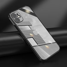 Ultra-thin Transparent TPU Soft Case Cover N02 for Apple iPhone 12 Mini Black