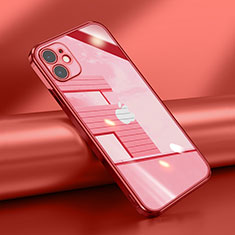 Ultra-thin Transparent TPU Soft Case Cover N02 for Apple iPhone 12 Mini Red